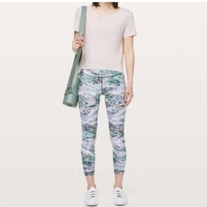 Lululemon Wunder Under High Rise Crop Tights in Springscape Multi